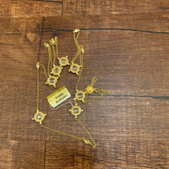 Freida Rothamn sterling silver crystal necklace